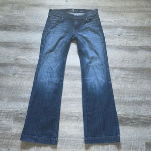 7 SEVEN FOR ALL MANKIND Womens 31 DOJO Wide Leg Denim Jeans New MSRP $233